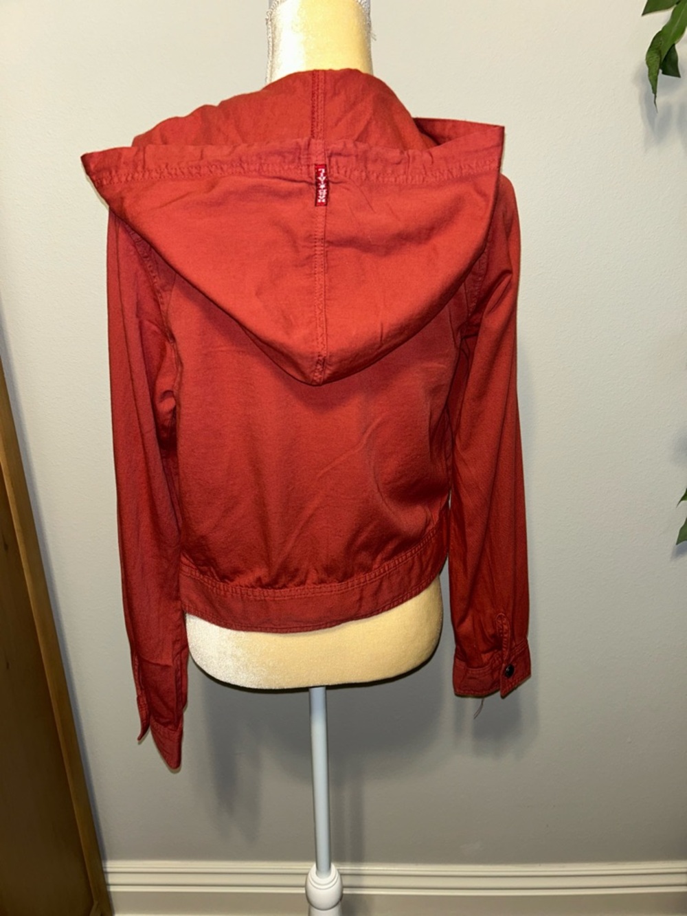 NEW Hard Tail Forever Women's Hooded Button-Front Cropped Jacket Rust Red Sz M - Picture 6 of 8